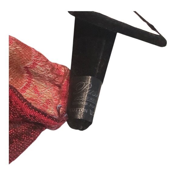 Pashmina Multicolor Rectangle Scarf W/ Fringed Ends & Intricate Floral Patterns - Picture 8 of 9